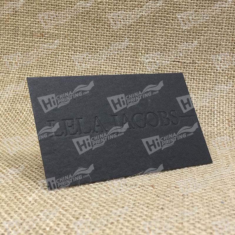 600g Black Paper With Blind Debossing Logo Cards Printing